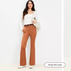 LOFT Pintucked Sutton Flare Pants In Bi Stretch (Online Exclusive)